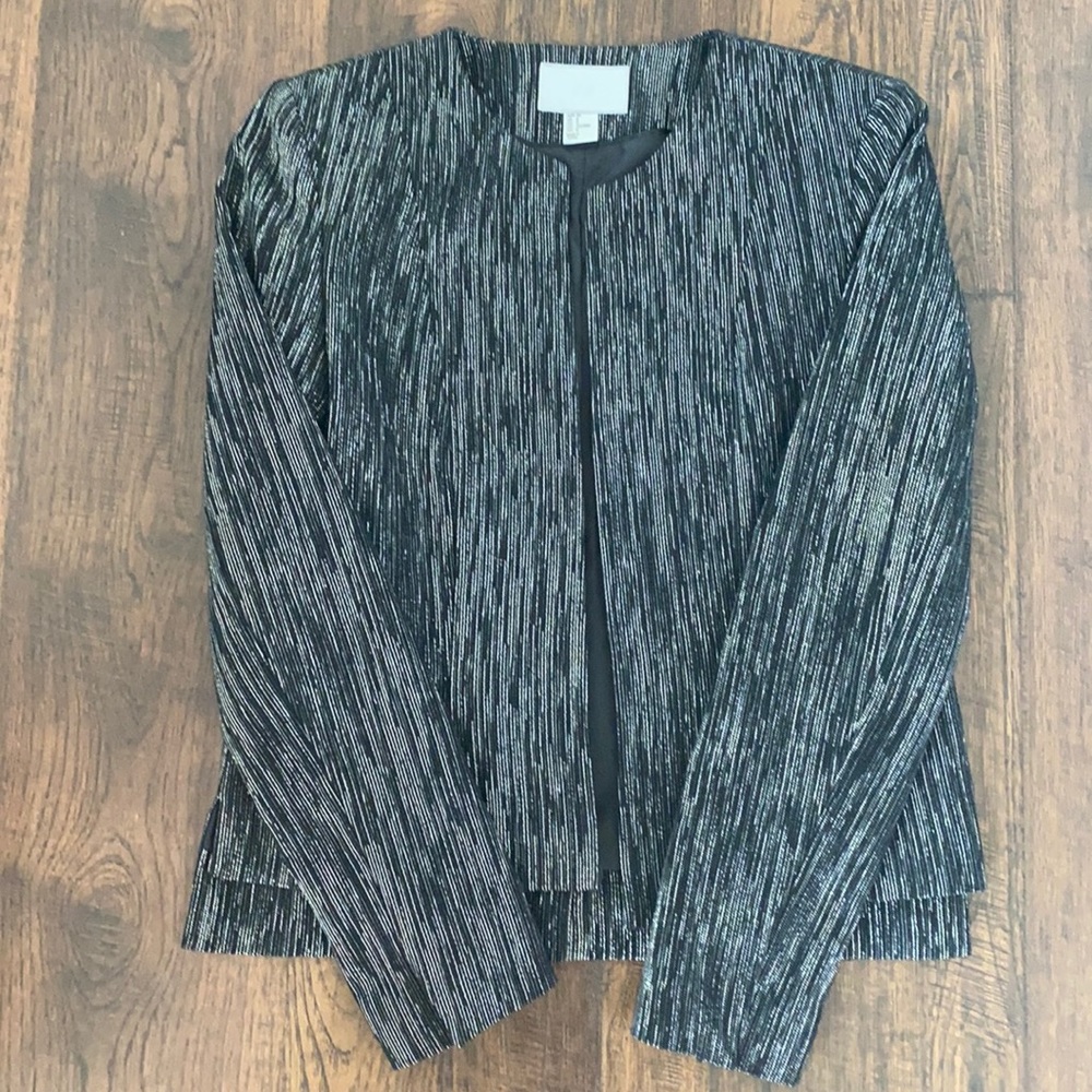 Shimmery black HM jacket. Size 8.